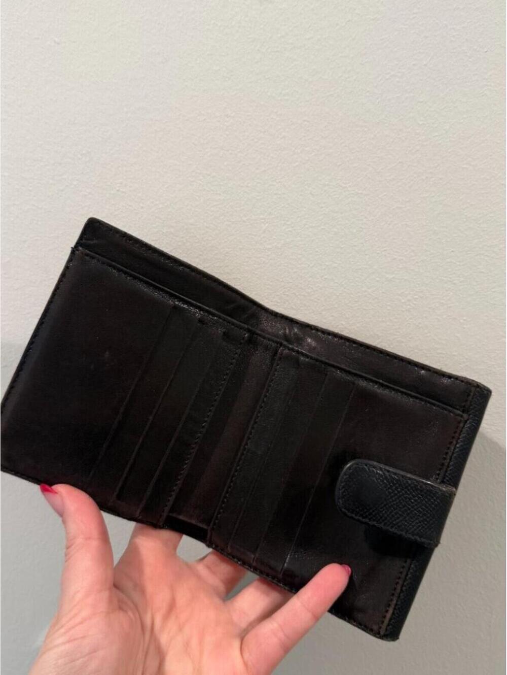 Vintage Chanel Black Caviar Leather CC Logo Compact Wallet Made in Italy - Picture 5 of 6